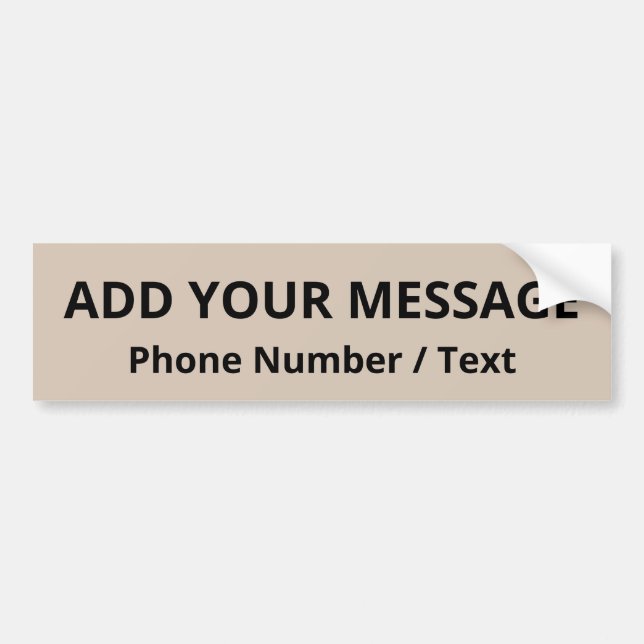 Trend Colour - Soft Taupe Bumper Sticker (Front)