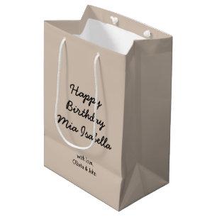 Trend Colour - Soft Taupe Custom Medium Gift Bag