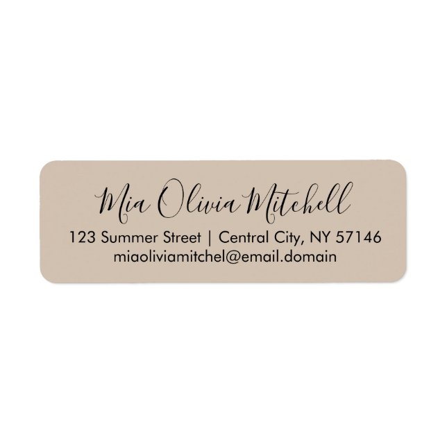 Trend Colour Soft Taupe Elegant Address Labels (Front)