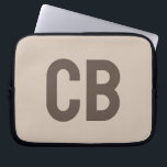 Trend Colour Soft Taupe Laptop Sleeve<br><div class="desc">Introducing the trendy spring colour: Soft Taupe. Modern and stylish Laptop Sleeve with customisable monogram in a classic brown minimalist font. Its simple and clean design in a solid colour offers a timeless and classic appeal. Explore our spring trend colours for more products in the same colour or discover other...</div>