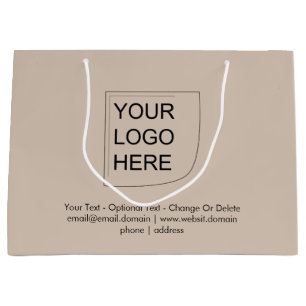 Trend Colour - Soft Taupe Large Logo Gift Bag