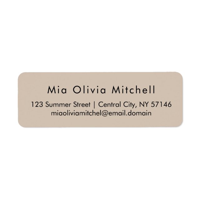 Trend Colour Soft Taupe Modern Address Labels (Front)