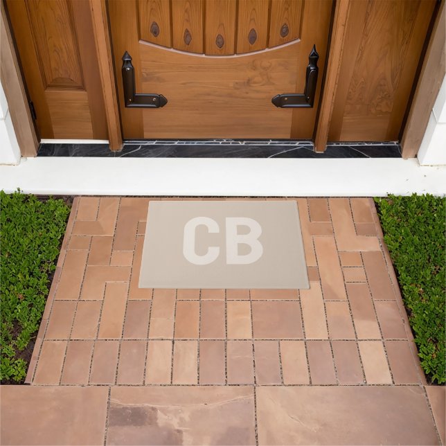Trend Colour Soft Taupe Monogram Doormat (Outdoor)