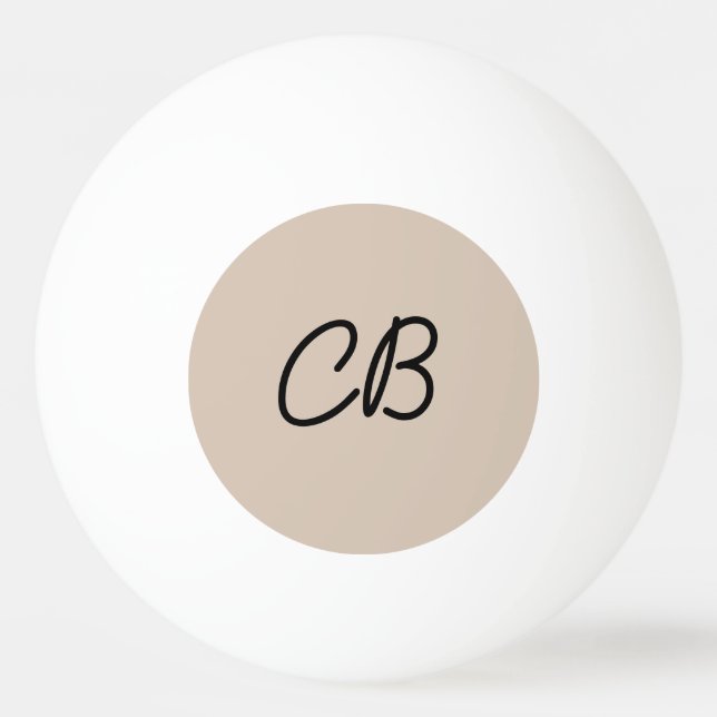 Trend Colour Soft Taupe Monogram Ping Pong Ball (Front)