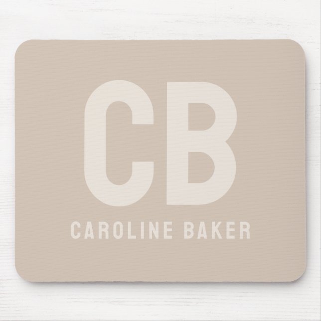 Trend Colour Soft Taupe Name Mousepad (Front)