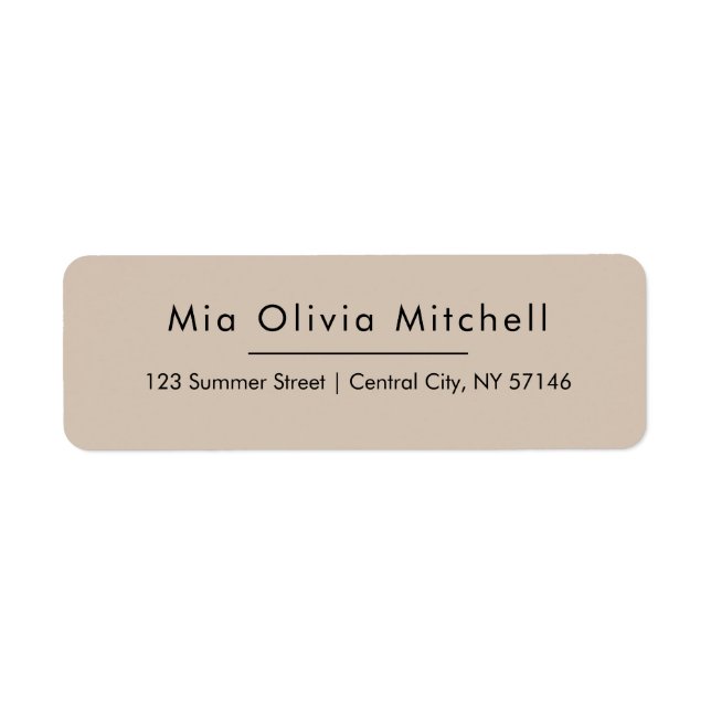 Trend Colour Soft Taupe Simple Address Labels (Front)