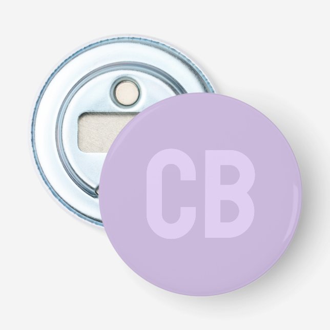Trend Colour Soft Violet Button Bottle Opener (Front)