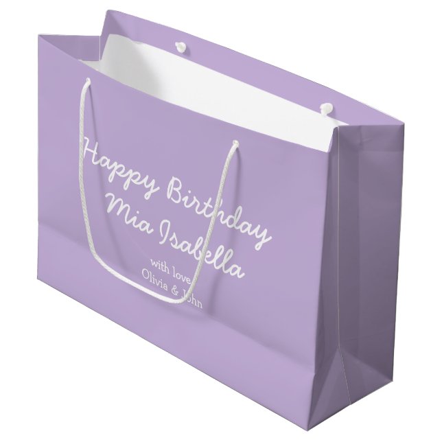 Trend Colour - Soft Violet Customisable Gift Bag (Front Angled)