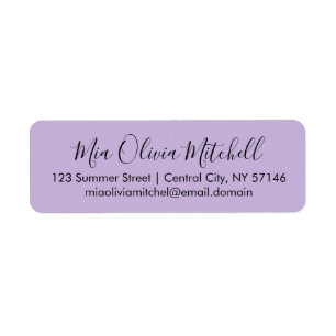Trend Colour Soft Violet Elegant Address Labels
