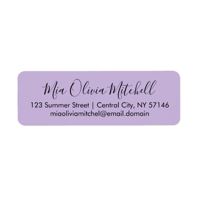 Trend Colour Soft Violet Elegant Address Labels (Front)