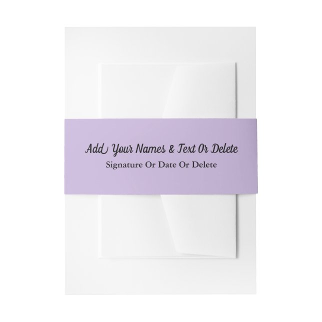 Trend Colour Soft Violet Invitation Belly Band  (Front Example)