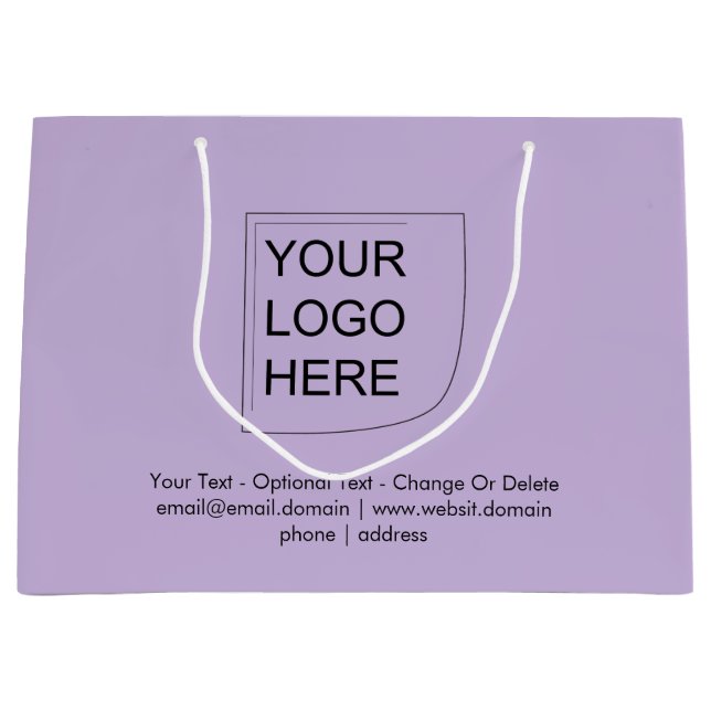 Trend Colour - Soft Violet Large Logo Gift Bag (Front)