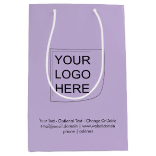 Trend Colour - Soft Violet Medium Logo Gift Bag