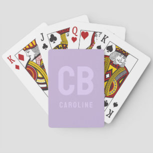 Trend Colour Soft Violet Monogram Playing Cards