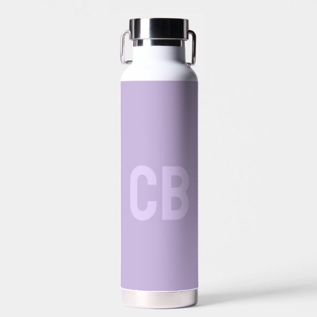 Trend Colour Soft Violet Monogram Water Bottle (Front)