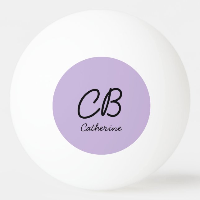 Trend Colour Soft Violet Name Ping Pong Ball (Front)