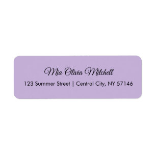 Trend Colour Soft Violet Script Address Labels