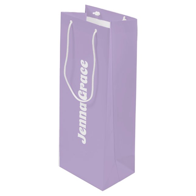 Trend Colour - Soft Violet Wine Gift Bag (Front Angled)