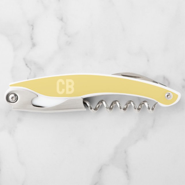Trend Colour Soft Yellow Custom Waiter's Corkscrew (Front)