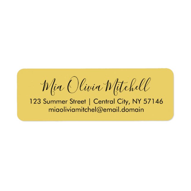 Trend Colour Soft Yellow Elegant Address Labels (Front)