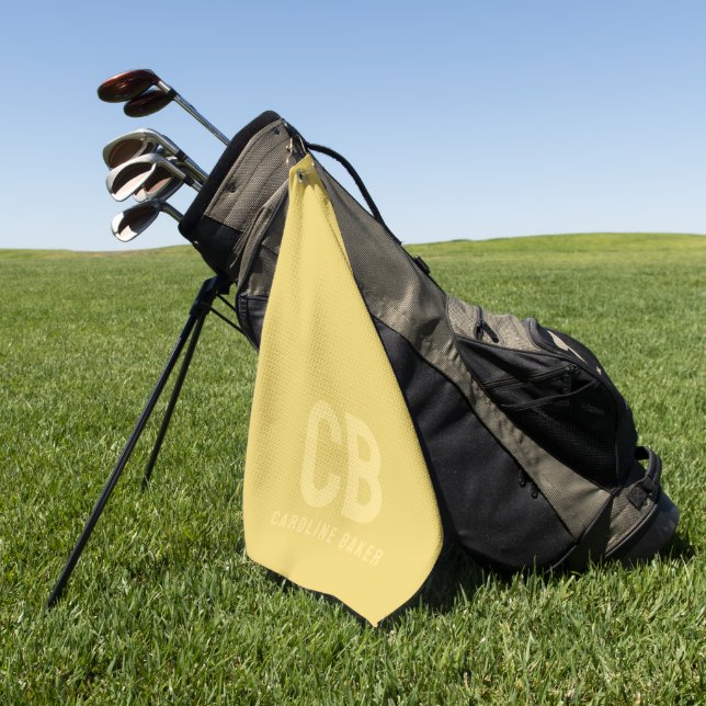 Trend Colour Soft Yellow Golf Towel (Green)