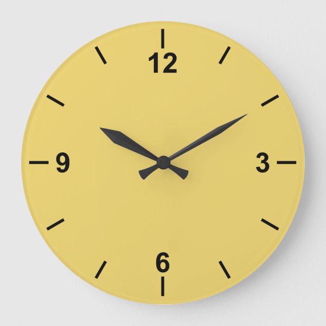 Trend Colour Soft Yellow Large Wall Clock (Front)