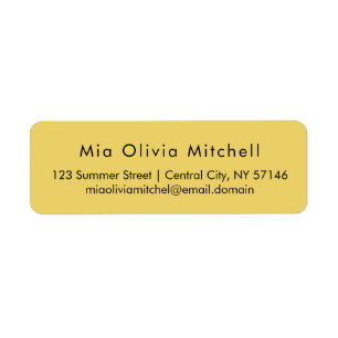 Trend Colour Soft Yellow Modern Address Labels