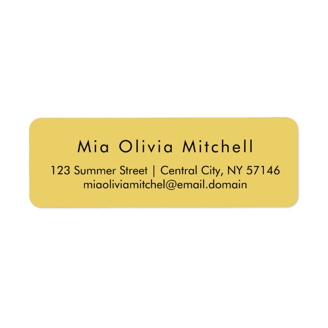 Trend Colour Soft Yellow Modern Address Labels (Front)