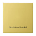 Trend Colour - Soft Yellow Name Ceramic Tile<br><div class="desc">Introducing the vibrant spring shade: Fresh Tangerine. Elevate your home decor with our modern and stylish ceramic tile, featuring a customisable name in a charming handwritten font. Its elegant and minimalist design in solid colours exudes timeless appeal, making it perfect for personal use or as a thoughtful gift for friends,...</div>