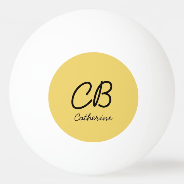 Trend Colour Soft Yellow Name Ping Pong Ball (Front)