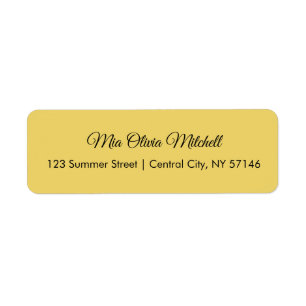 Trend Colour Soft Yellow Script Address Labels
