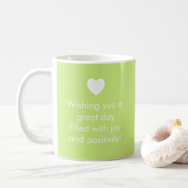 Trend Colour Spring Green - Name / Positivity Mug (With Donut)