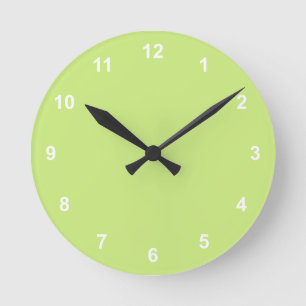 Trend Colour  Spring Green Round Clock With Number