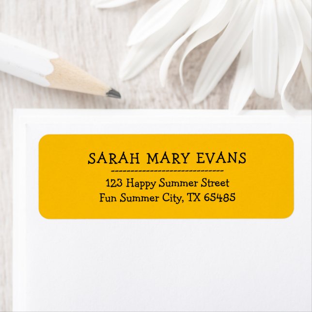 Trend Colour  Sunburst Yellow Return Address Label (Insitu)