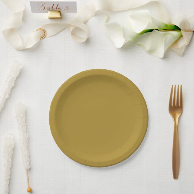 Trend Colour - Sunny Olive Paper Plates (Wedding)
