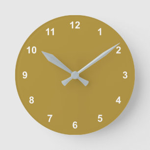 Trend Colour - Sunny Olive Round Clock With Number