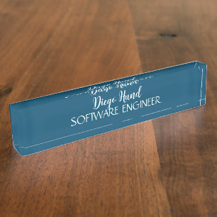 Trend Colour Teal Blue Desk Name Plate