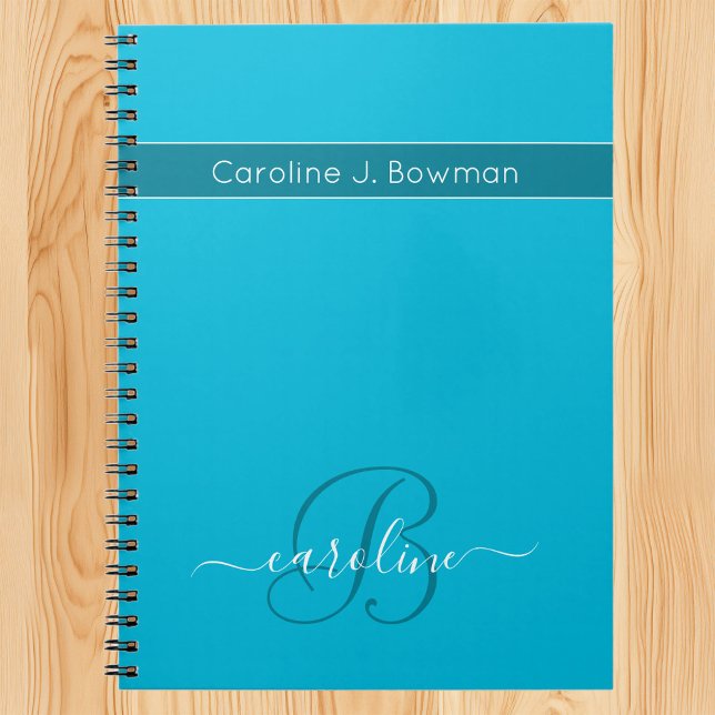Trend Colour - Vivid Cyan Customisable Notebook (Creator Uploaded)