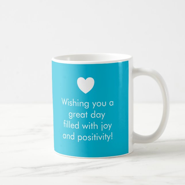 Trend Colour Vivid Cyan - Name / Positivity Mug (Right)