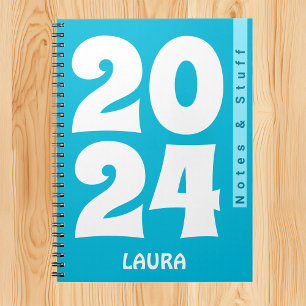 Trend Colour - Vivid Cyan Name & Year Notebook