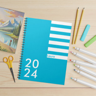 Trend Colour - Vivid Cyan Name & Year Notebook