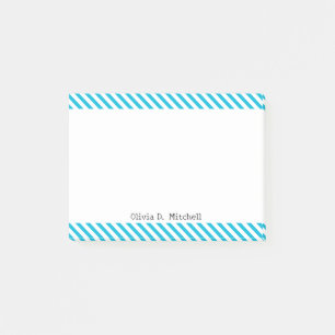 Trend Colour - Vivid Cyan Striped Post-it Notes