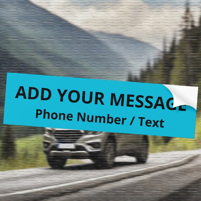 Trend Colour Vivid Cyan Text Bumper Sticker (Creator Uploaded)