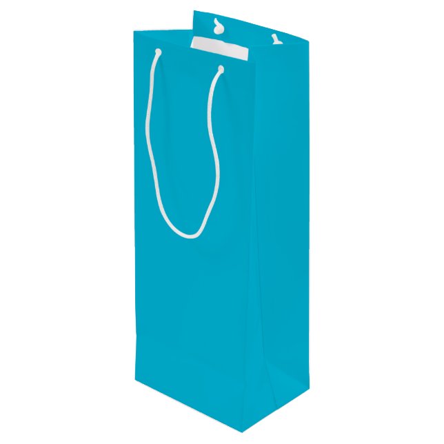 Trend Colour - Vivid Cyan Wine Gift Bag (Back Angled)