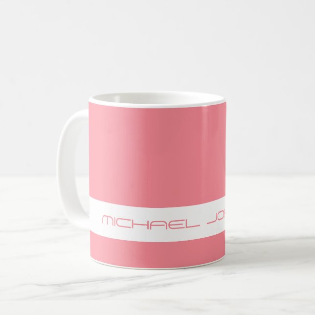 Trend Colour Watermelon Pink - Futuristic Name Mug (Front Left)