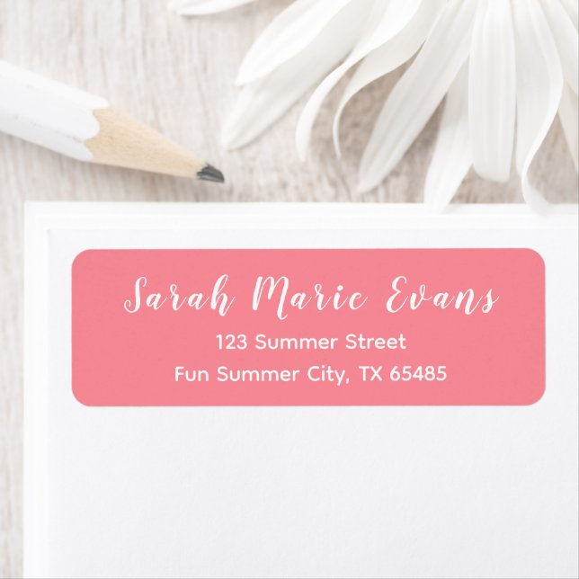 Trend Colour  Watermelon Pink Return Address Label (Insitu)