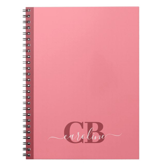 Trend Colour - Watermelon Pink Script Notebook (Front)