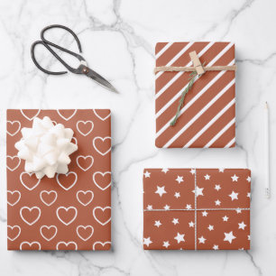 Trend Colours - Burnt Copper Colour - Pattern Wrapping Paper Sheet
