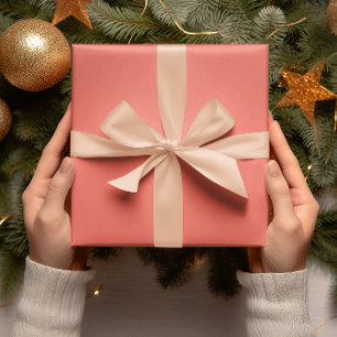 Trend Colours - Coral Sunset Colour - Solid Roll Wrapping Paper