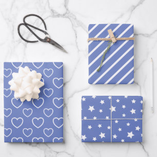 Trend Colours - Jewel Blue Colour - Pattern Wrapping Paper Sheet
